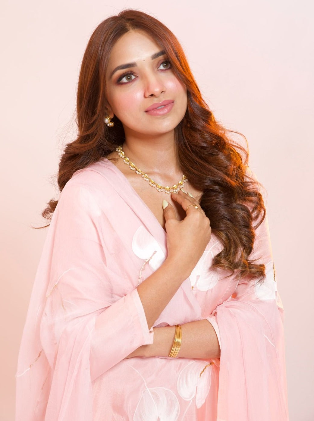 Flamingo’s on Rosepink Flared Silk Kurta