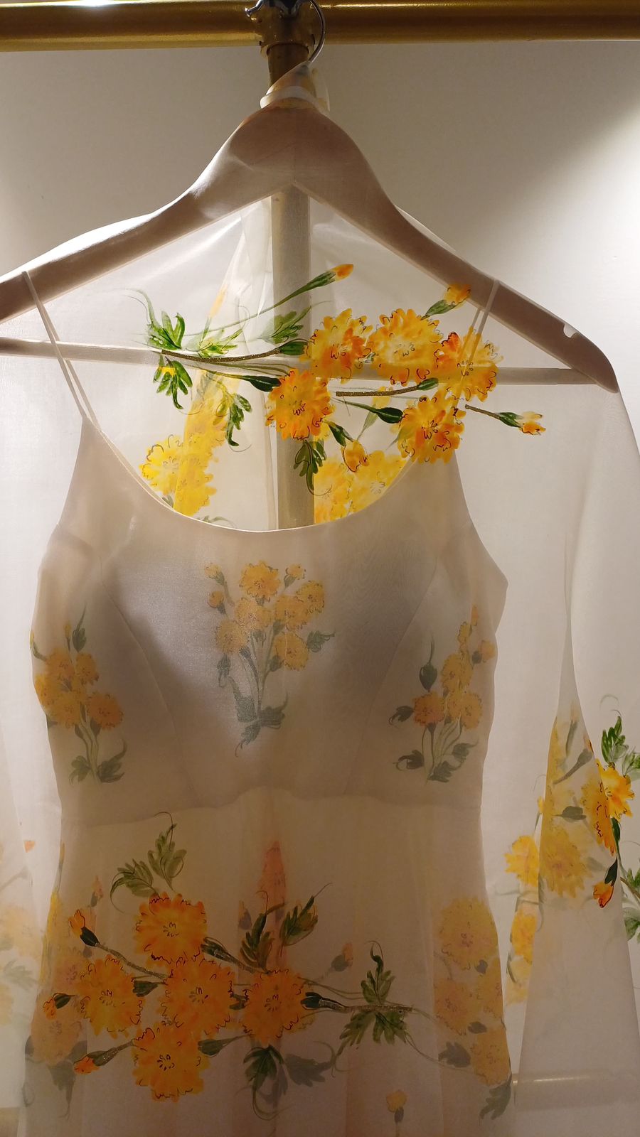 Marigolds on Ivory Flaired Silk Kurta & Organza Dupatta